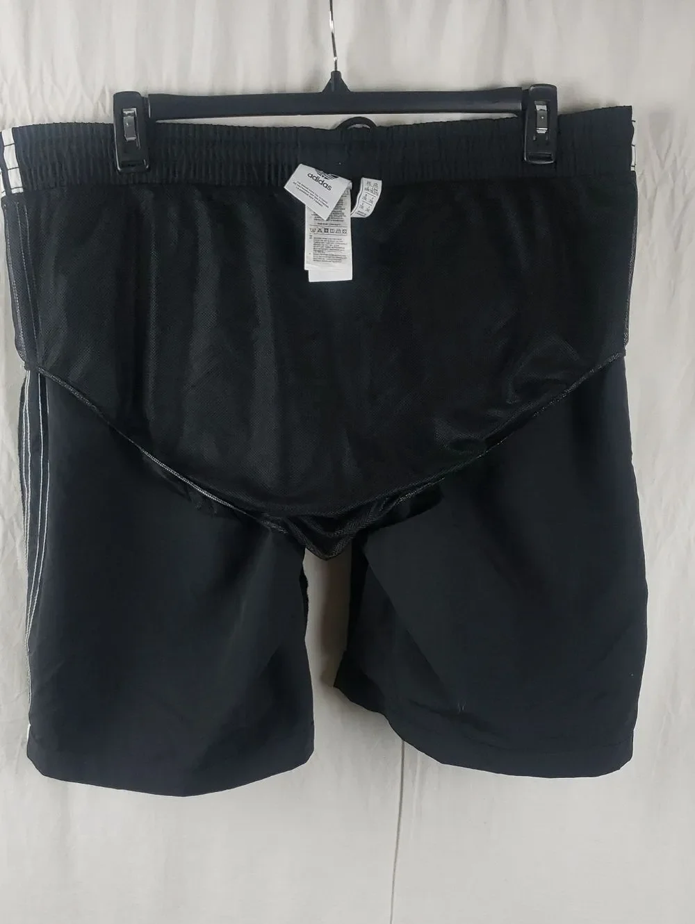 Adidas Men's 2XL Black 3 Stripes Swim Shorts